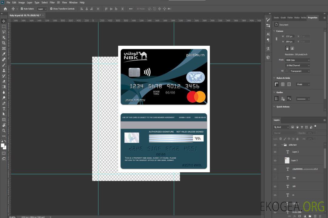 Koweït NBK Bank Privilege Banking Platinum Mastercard Carte de crédit template